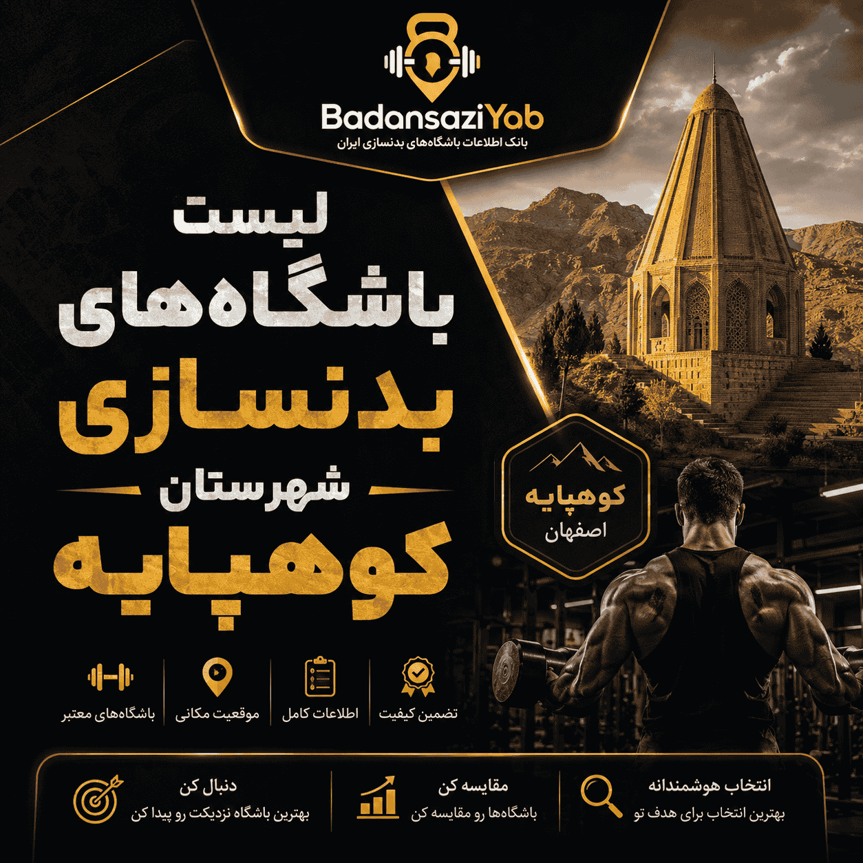 لیست باشگاه‌های بدنسازی در شهرستان کوهپایه، حاشیه جاده ترانزیتی اصفهان-نائین (محور استراتژیک شرق کشور)